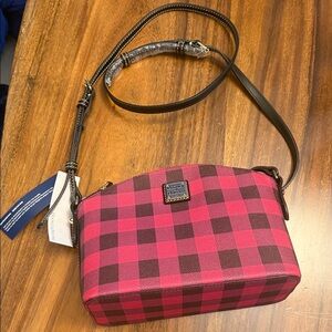 Dooney & Bourke Red and Black Checkered Crossbody Bag